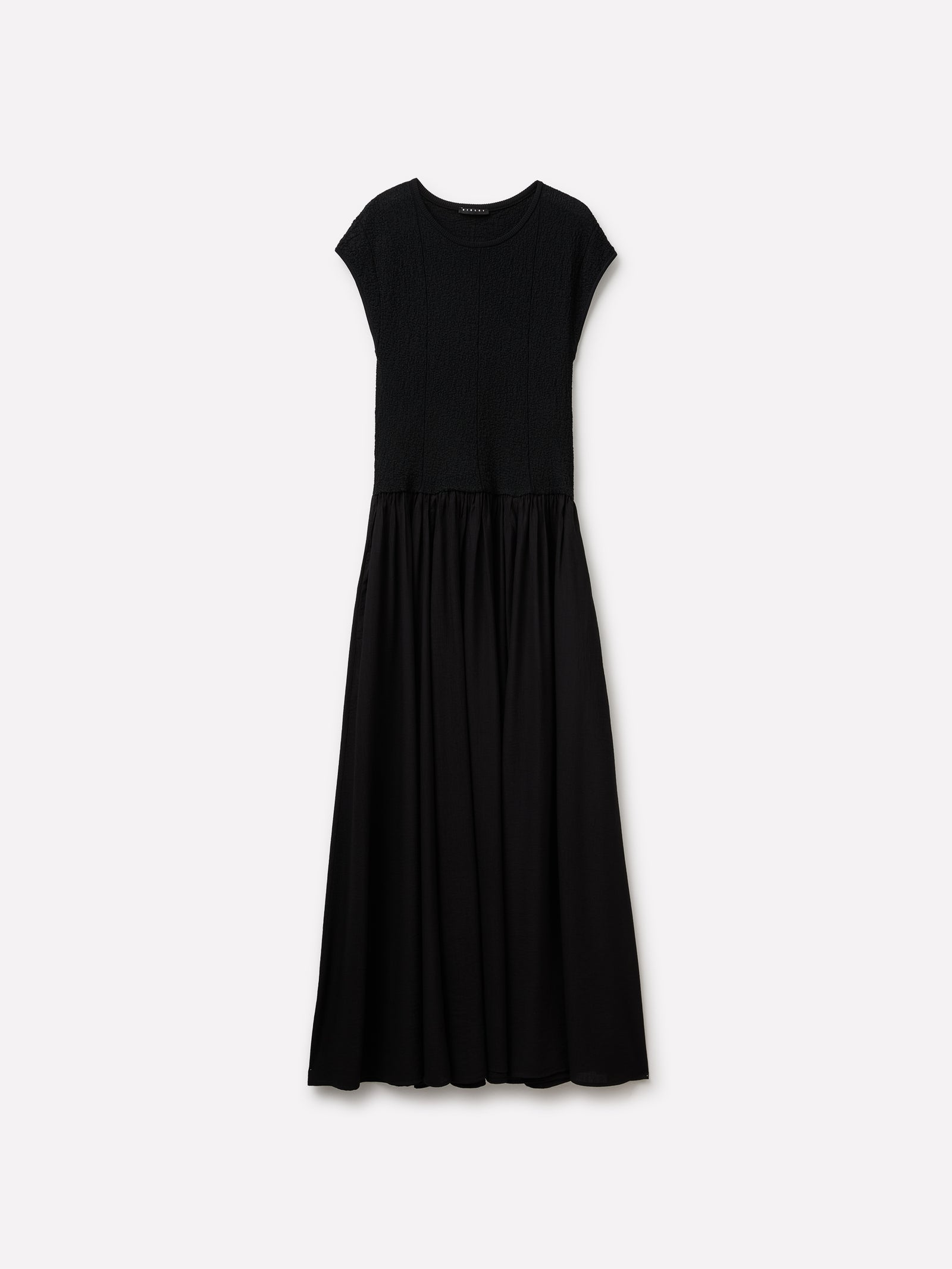 Vestido comprido em mistura de materiais - ucb_image_FS