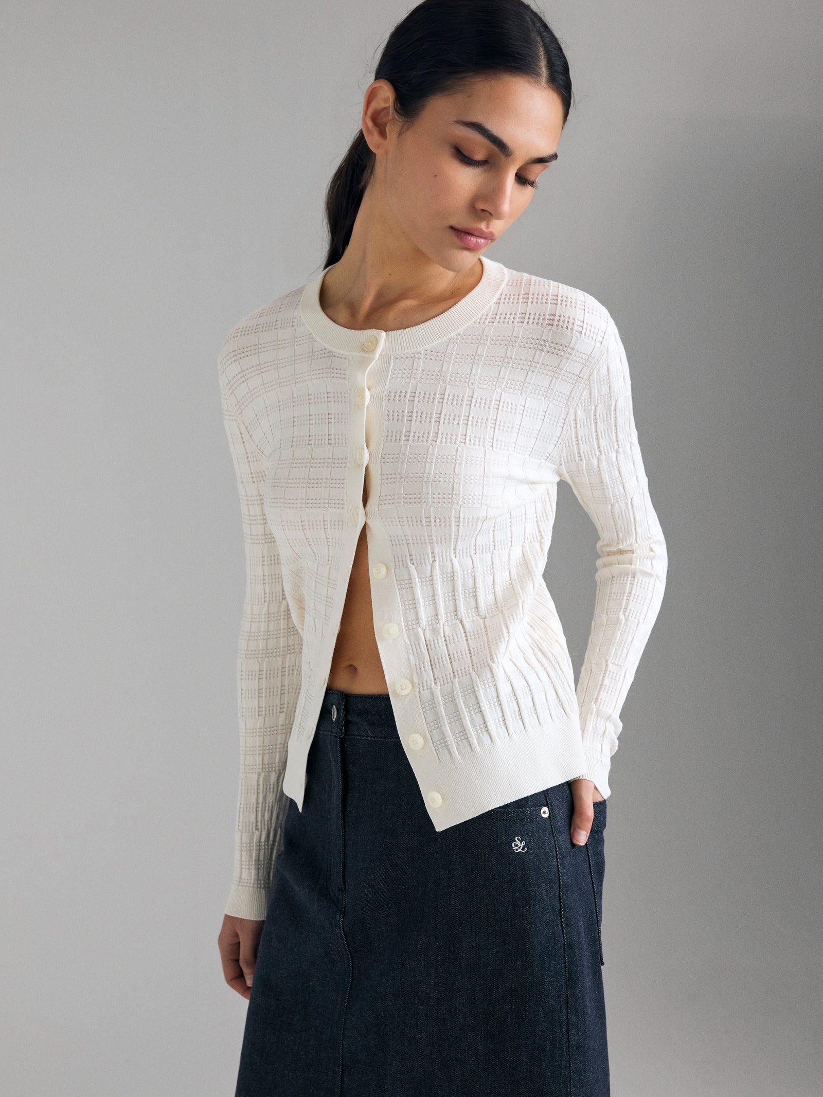 Textured cardigan