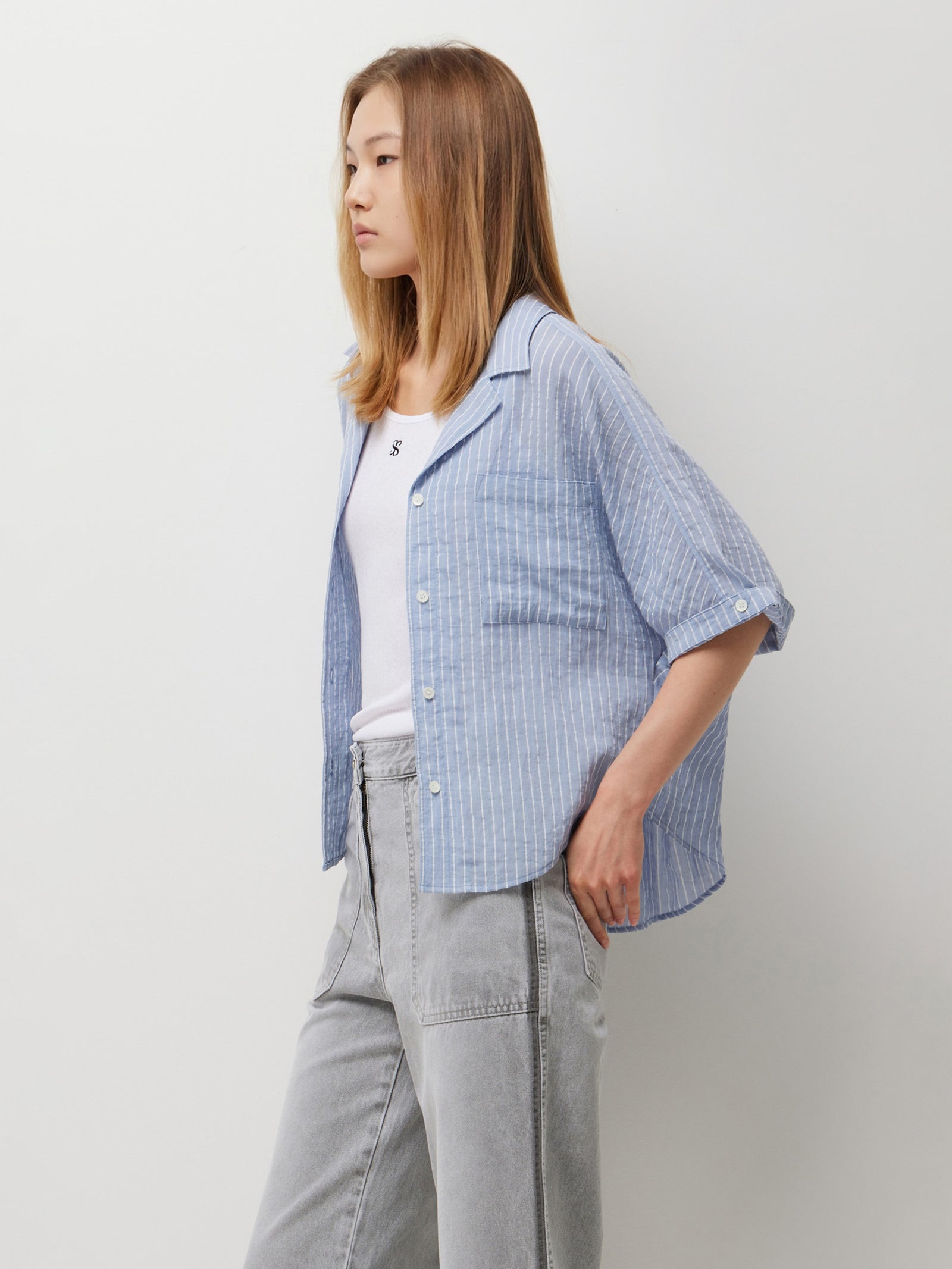 Oversized striped shirt