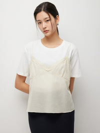 T-shirt com top em contraste - ucb_image_FY