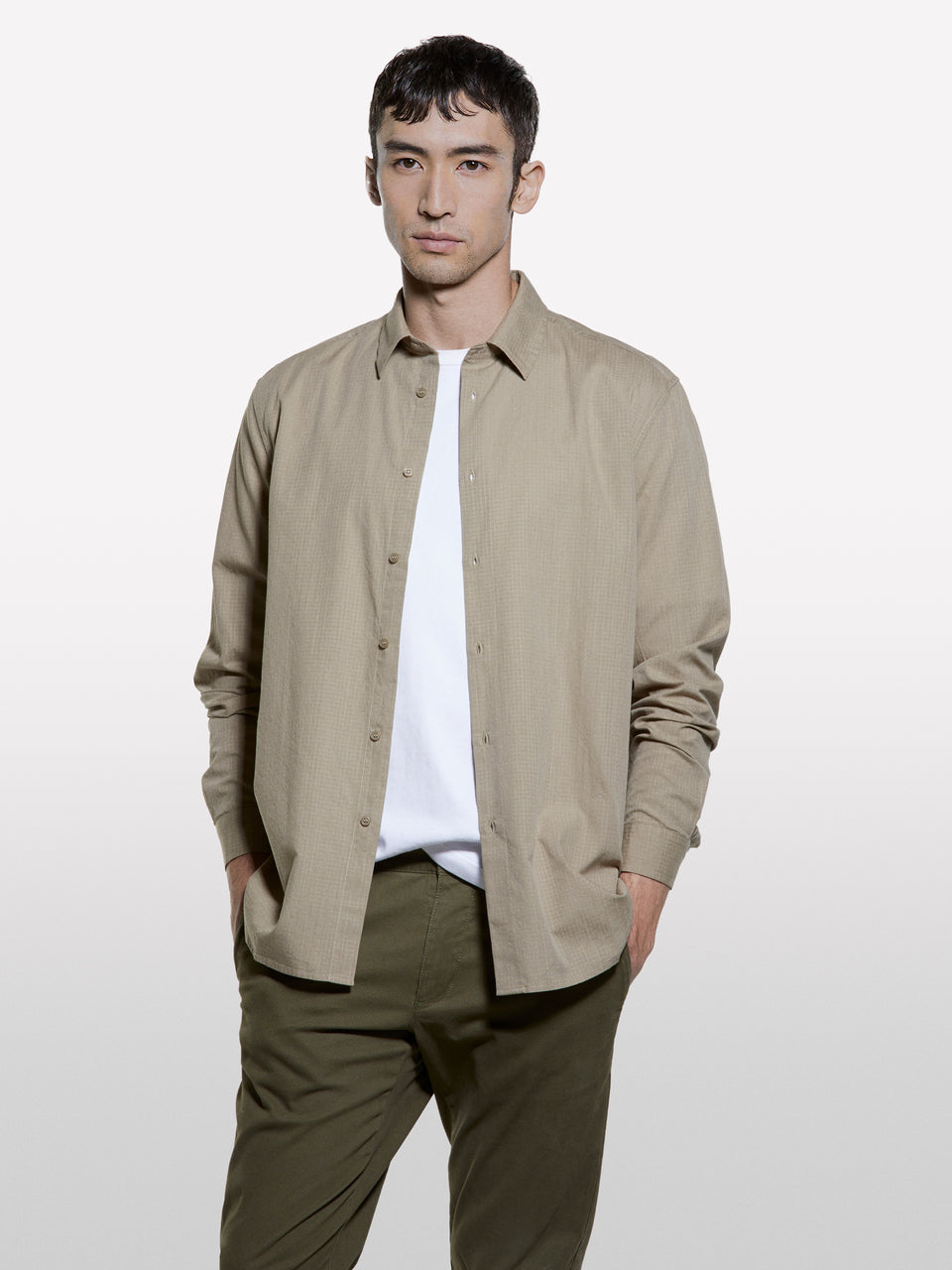 Camicia beige in cotone operato - ucb_image_FY