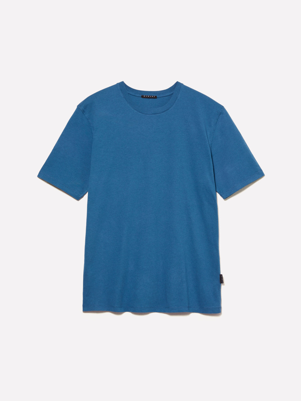 T-shirt azul de gola redonda 100% algodão orgânico - ucb_image_FS