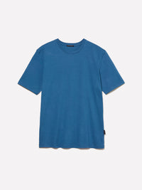 T-shirt azul de gola redonda 100% algodão orgânico - ucb_image_FS