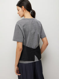 T-shirt com top em contraste - ucb_image_FY