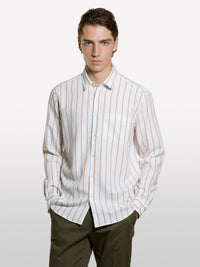Camisa às riscas multicolor com bolso pequeno - ucb_image_FY