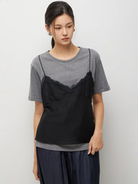 T-shirt com top em contraste - ucb_image_FY