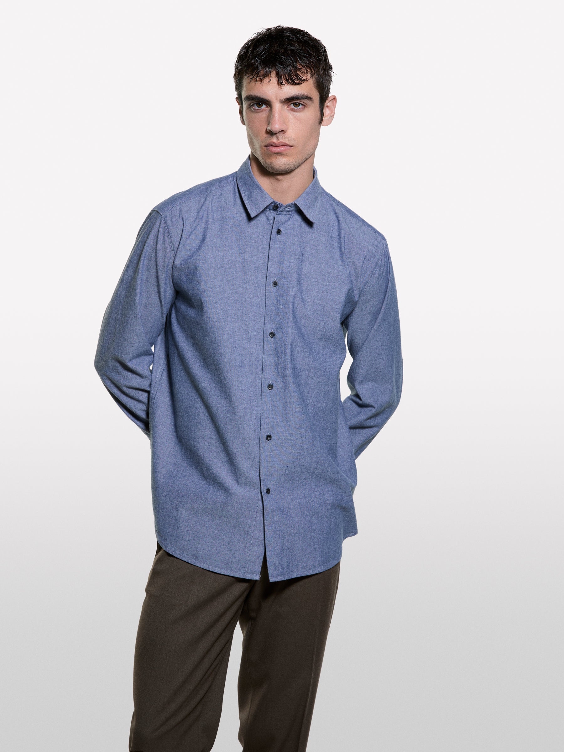 Camisa cinza regular fit em 100% algodão - ucb_image_FY